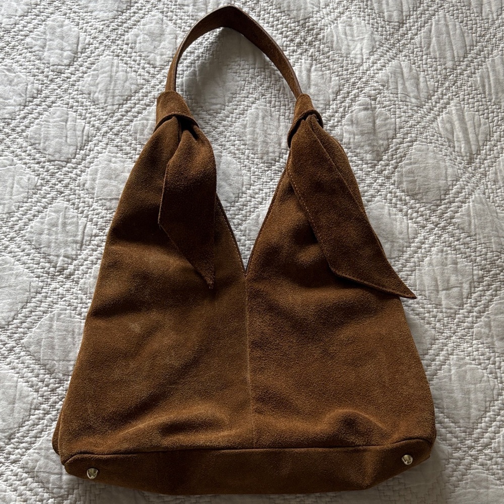 Chic Brown Suede Hobo Bag